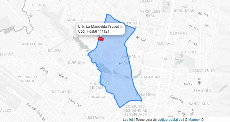 CEP Bairro Urb. La Manuelita em Suba, Bogotá