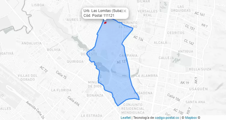CEP Bairro Urb. Las Lomitas em Suba, Bogotá