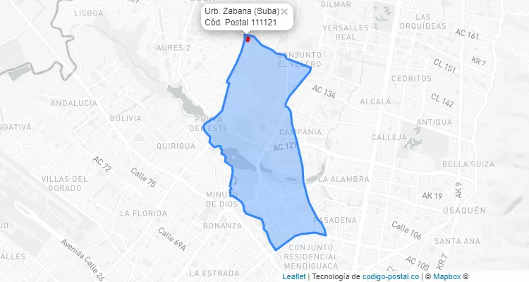 CEP Bairro Urb. Zabana em Suba, Bogotá
