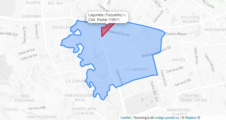 Código Postal Barrio Laguneta en Tunjuelito, Bogotá