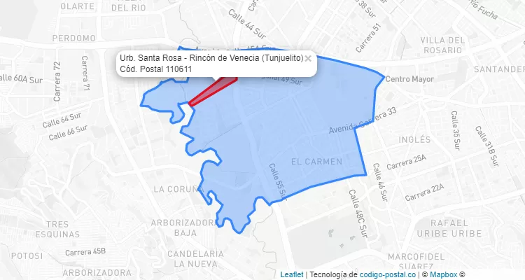 CEP Bairro Urb. Santa Rosa - Rincón de Venecia em Tunjuelito, Bogotá