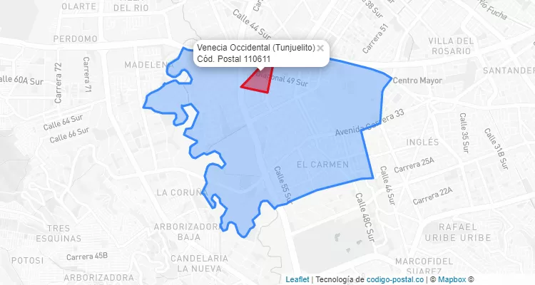 CEP Bairro Venecia Occidental em Tunjuelito, Bogotá