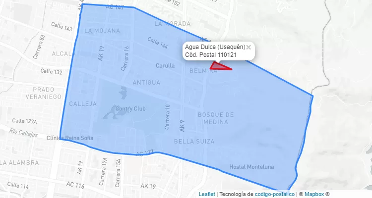 CEP Bairro Agua Dulce em Usaquén, Bogotá