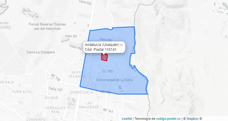 CEP Bairro Andalucía em Usaquén, Bogotá