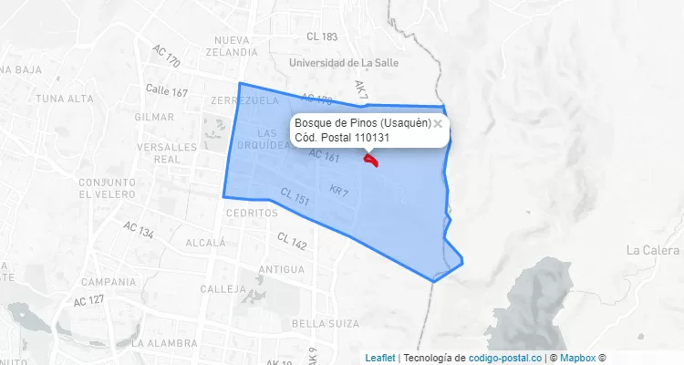 CEP Bairro Bosque de Pinos em Usaquén, Bogotá