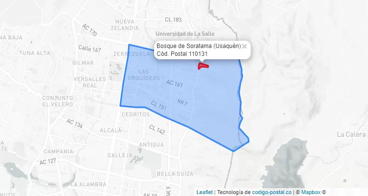 Código Postal Barrio Bosque de Soratama en Usaquén, Bogotá