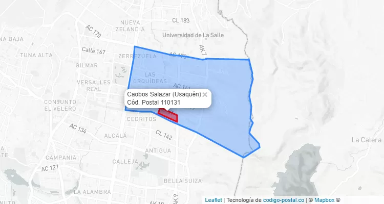 CEP Bairro Caobos Salazar em Usaquén, Bogotá