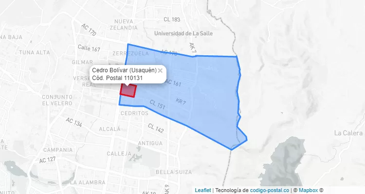 CEP Bairro Cedro Bolívar em Usaquén, Bogotá