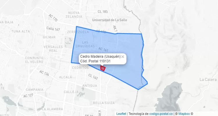 CEP Bairro Cedro Madeira em Usaquén, Bogotá