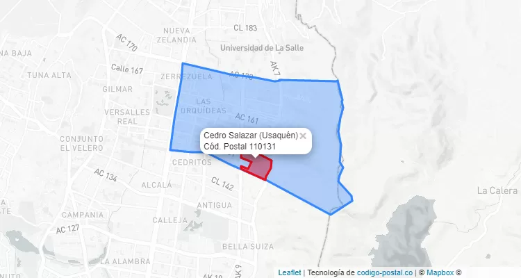 CEP Bairro Cedro Salazar em Usaquén, Bogotá