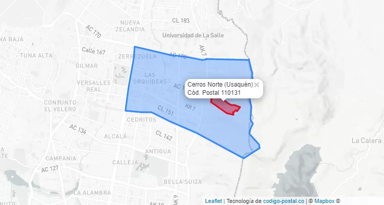 CEP Bairro Cerros Norte em Usaquén, Bogotá