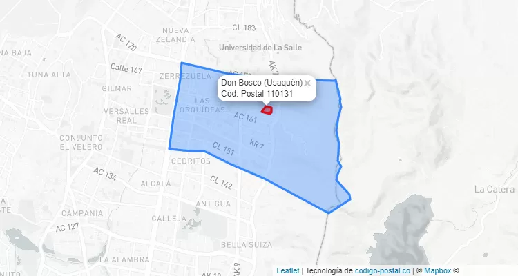 CEP Bairro Don Bosco em Usaquén, Bogotá