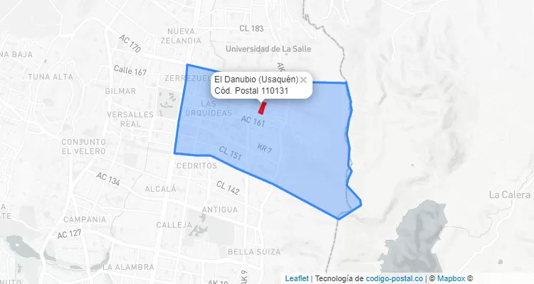 CEP Bairro El Danubio em Usaquén, Bogotá