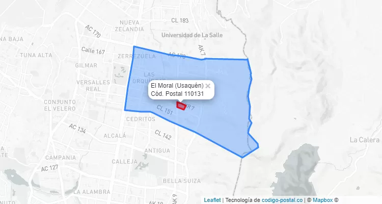 CEP Bairro El Moral em Usaquén, Bogotá