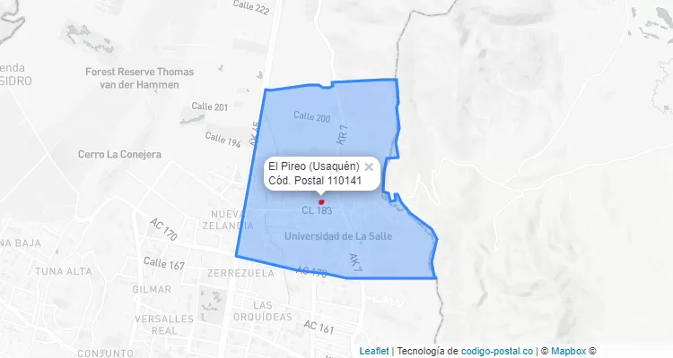 CEP Bairro El Pireo em Usaquén, Bogotá