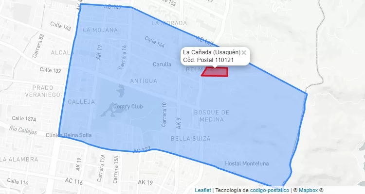 CEP Bairro La Cañada em Usaquén, Bogotá