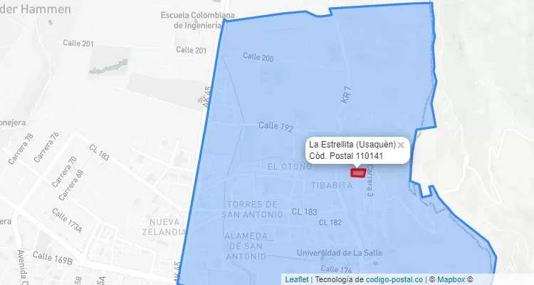 CEP Bairro La Estrellita em Usaquén, Bogotá