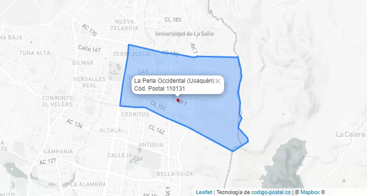 CEP Bairro La Perla Occidental em Usaquén, Bogotá