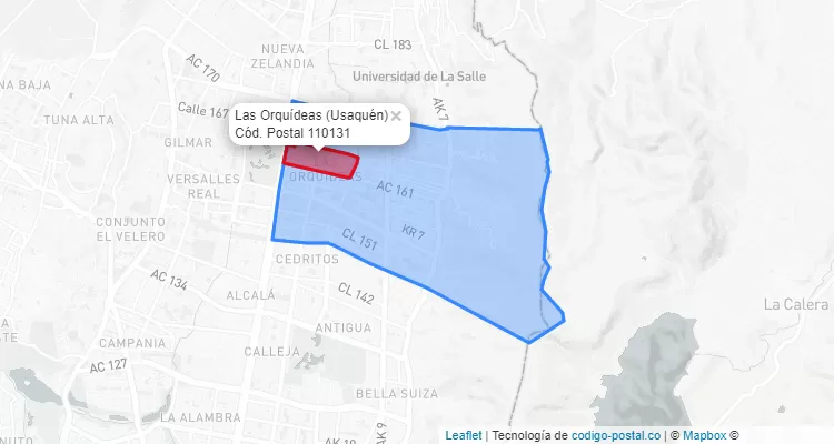 CEP Bairro Las Orquídeas em Usaquén, Bogotá