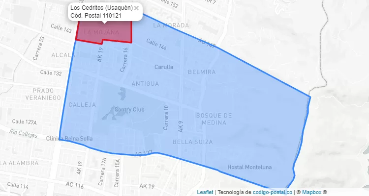CEP Bairro Los Cedritos em Usaquén, Bogotá