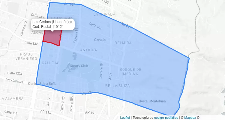 CEP Bairro Los Cedros em Usaquén, Bogotá
