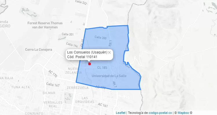 CEP Bairro Los Consuelos em Usaquén, Bogotá