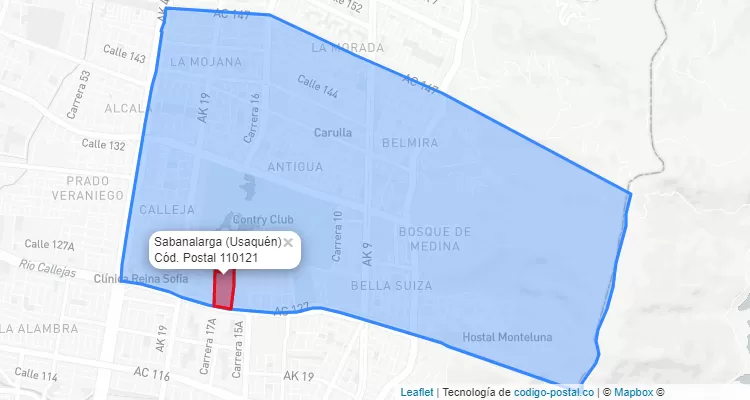 CEP Bairro Sabanalarga em Usaquén, Bogotá