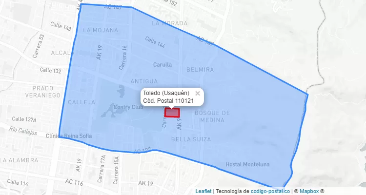 CEP Bairro Toledo em Usaquén, Bogotá
