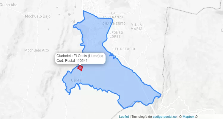 ZIP Code Locality Ciudadela El Oasis in Usme, Bogotá