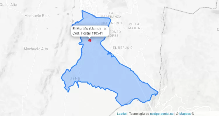 ZIP Code Locality El Mortiño in Usme, Bogotá