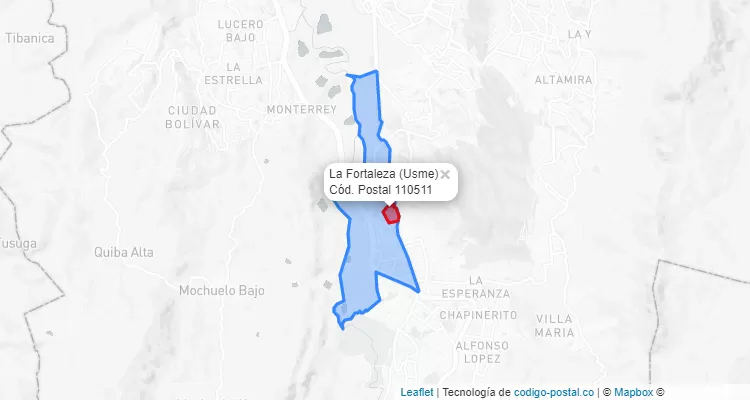 CEP Bairro La Fortaleza em Usme, Bogotá