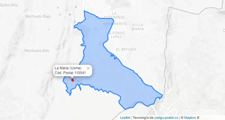 ZIP Code Locality La Maria in Usme, Bogotá
