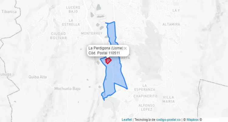 CEP Bairro La Perdigona em Usme, Bogotá