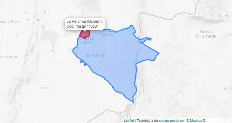 CEP Bairro La Reforma em Usme, Bogotá