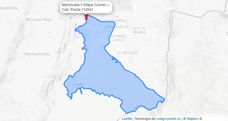 Código Postal Barrio Marichuela II Etapa en Usme, Bogotá