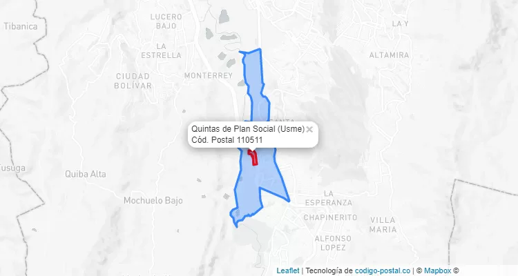 CEP Bairro Quintas de Plan Social em Usme, Bogotá