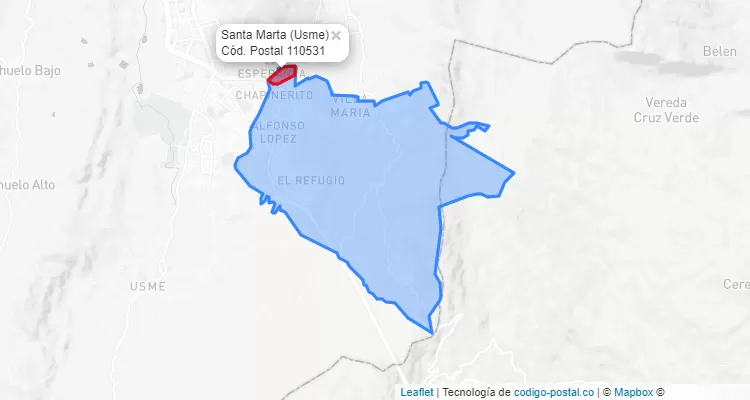 CEP Bairro Santa Marta em Usme, Bogotá
