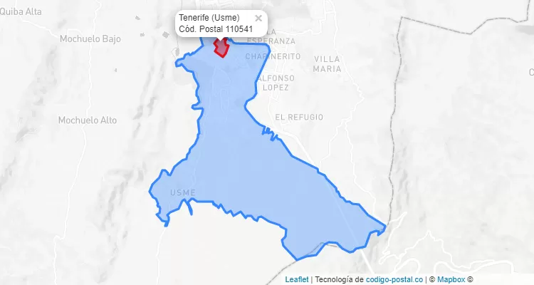 ZIP Code Locality Tenerife in Usme, Bogotá