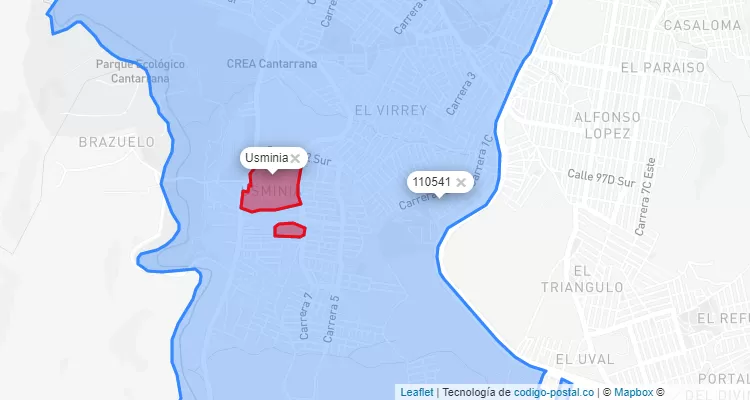 CEP Bairro Usminia em Usme, Bogotá
