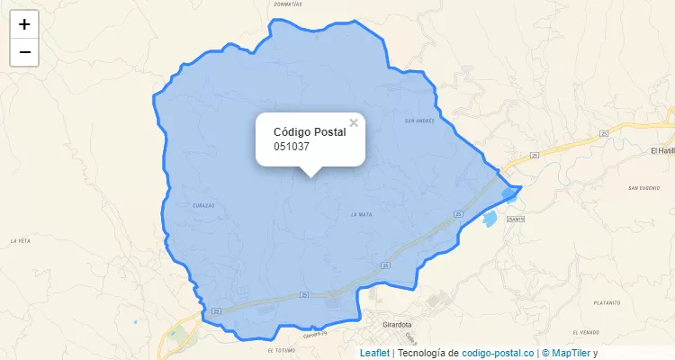 Código Postal Vereda El Socorro, Girardota