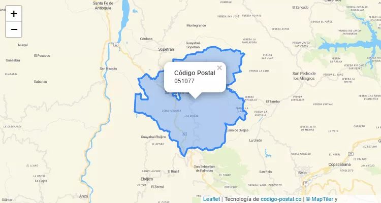 Código Postal 051077 en Colombia