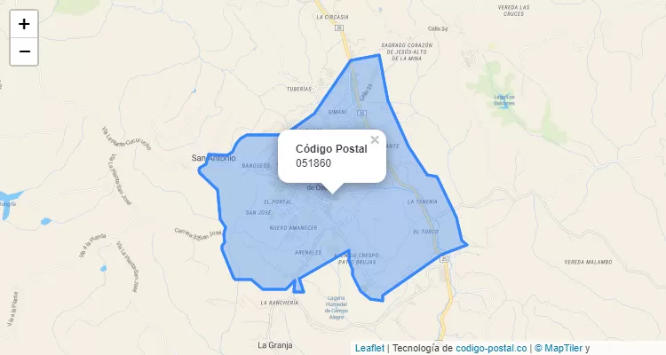 Código Postal 051860 en Colombia