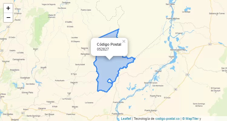 Código Postal Vereda La Congoja, Remedios