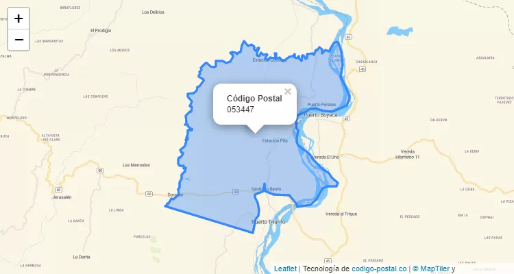 Código Postal Vereda Puerto Niño, Puerto Triunfo