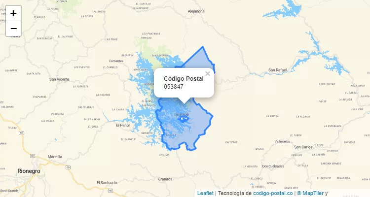 ZIP Code Neighborhood La Piedra, Guatapé