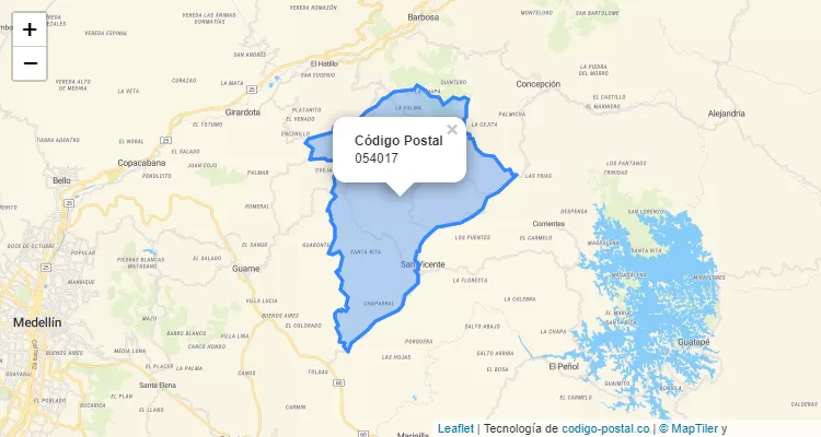 Código Postal 054017 en Colombia