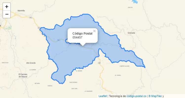 Código Postal Vereda Potreritos, El Santuario