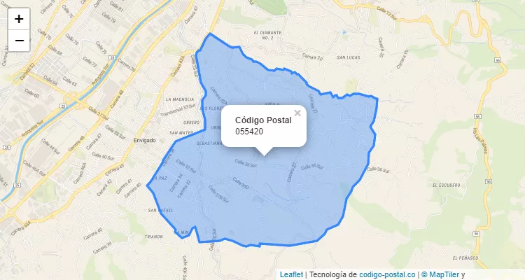 ZIP Code Locality Alto de Misael, Envigado
