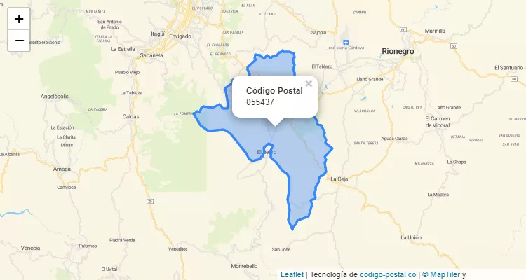 Código Postal Vereda Cabecera De Llanogrande, Retiro