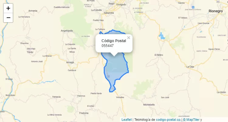 Código Postal 055447 en Colombia